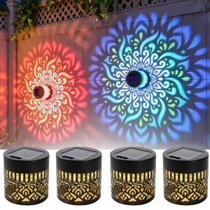 Vibrant Multi-Color Mandala Solar Fence Lights ?C IP65 Waterproof Sunflower Wall Sconce for Garden Holiday Decor