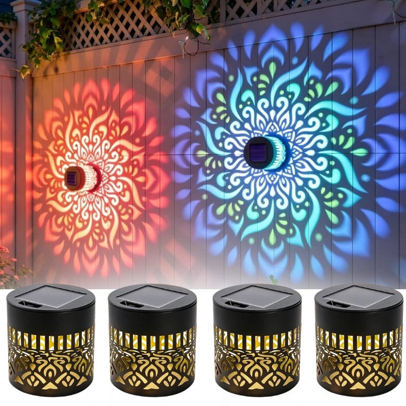 Vibrant Multi-Color Mandala Solar Fence Lights ?C IP65 Waterproof Sunflower Wall Sconce for Garden Holiday Decor