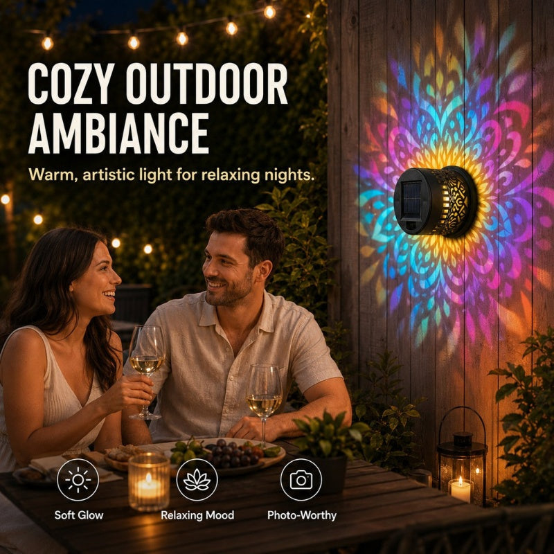 Vibrant Multi-Color Mandala Solar Fence Lights ?C IP65 Waterproof Sunflower Wall Sconce for Garden Holiday Decor - Image 4