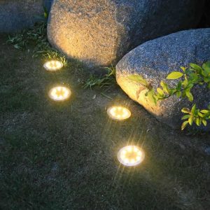 Quntis Solar Deck Lights. IP65 Waterproof Outdoor Ground Lights. Long Lasting Solar Powered Lighting for Deck and Pathway