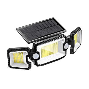 180??Super Wide Angle Adjustable 3 Heads Solar Security Lights Outdoor IP65 Waterproof Light