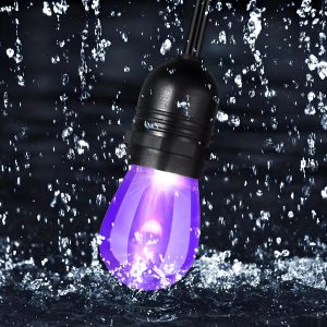 S14 Solar Powered Chasing String Lights RGB Color Changing Bulbs with Remote & 8 Lighting Modes. Waterproof Outdoor Patio Lights for Garden & Christmas Decor