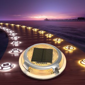 Quntis Solar Deck Lights. IP68 Waterproof Outdoor Ground Lights. Heavy Duty Solar Powered Lighting for Deck and Pathway
