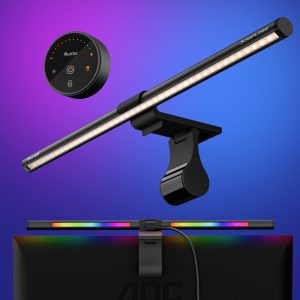 Transform Your Desk Setup with a 20 Quntis LED Monitor Light ?C Wireless Remote. Eye-Friendly Ra95 Illumination. Ambient RGB Backlighting. and Universal Fit for All Screens