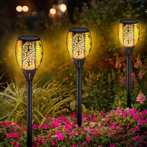 Quntis Flickering Flame Solar Spotlights. Decorative IP65 Waterproof Lighting. Professional Torch Light for Garden and Yard