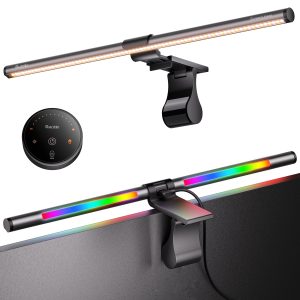 Quntis Monitor Light Bar IM 51 cm (20.1 inch) Grey. Pro Plus with Remote. 15 Modes RGB Gaming Backlight. Ra95 Eye Care Dimmable Frontlight. No Glare and Upgraded Clip for All Monitors