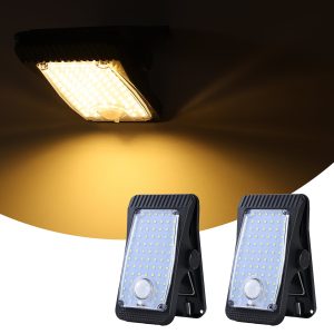 2PCS Solar Clip-On Fence Lights. Outdoor IP44 Waterproof Solar Clip Light. LED Garden Fence Clip-On Solar Powered Lighting