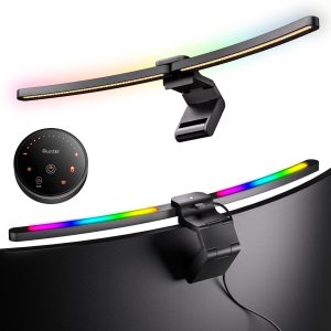 Quntis Curved Monitor Light Bar IM 66 cm (26 inch) Black. Foldable Dual Light With 15 Modes RGB Backlight. Wireless Remote For 34 Inch Plus Ultrawide Curved Screens. Eye Caring No Glare Stepless Dimmable Gaming Lamp