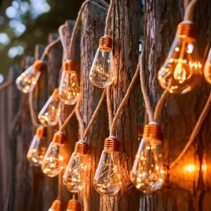 Quntis 27.3FT Solar String Lights. Dual-Powered USB Shatterproof Globe Bulbs. 16 LED Warm White Lighting for Camping