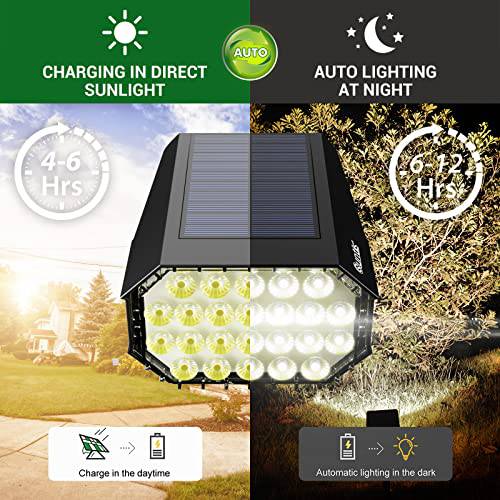 Quntis Cold White Solar Spotlights. 2 in 1 Adjustable Landscape Lighting. IP65 Waterproof LED Wall and Ground Lights for Garden - Image 5