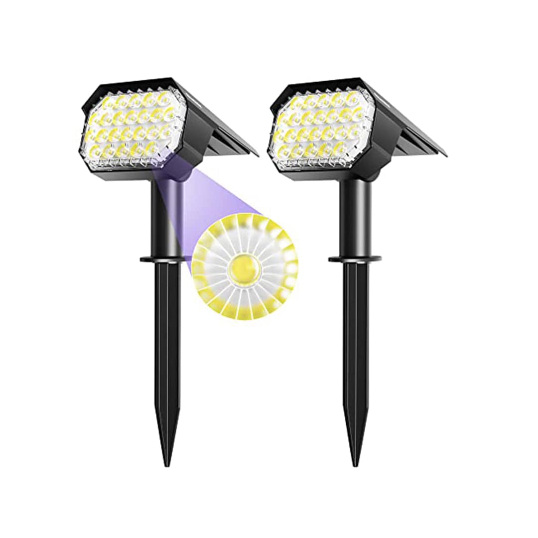 Quntis Cold White Solar Spotlights. 2 in 1 Adjustable Landscape Lighting. IP65 Waterproof LED Wall and Ground Lights for Garden - Image 8