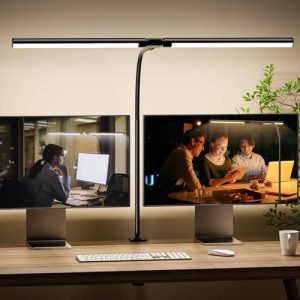 LED ScreenLinear Desk Fold.Double Head LED Tall Desk Lamp for Home Office.(30.7Inch)