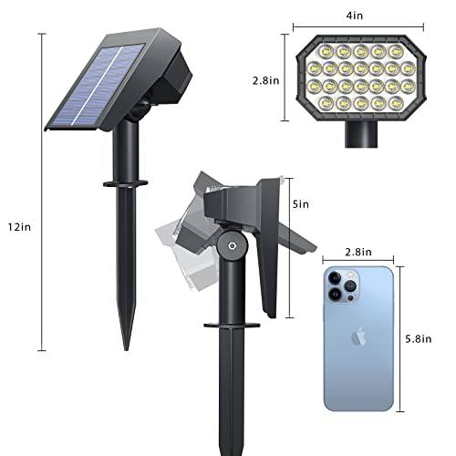 Quntis Cold White Solar Spotlights. 2 in 1 Adjustable Landscape Lighting. IP65 Waterproof LED Wall and Ground Lights for Garden - Image 4