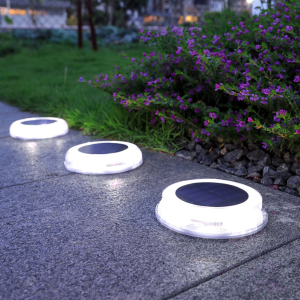 Quntis Solar Deck Lights 4 Pack. IP65 Waterproof Outdoor Ground Lights. Heavy Duty Stake Lighting for Deck and Pathway