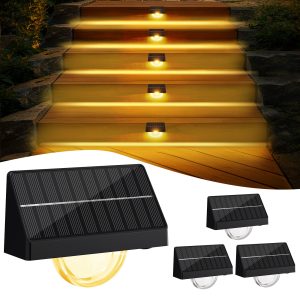 Quntis RGBWW Solar Step Lights. 10 Color Mode IP65 Waterproof Professional Lighting for Outdoor Stairs and Steps