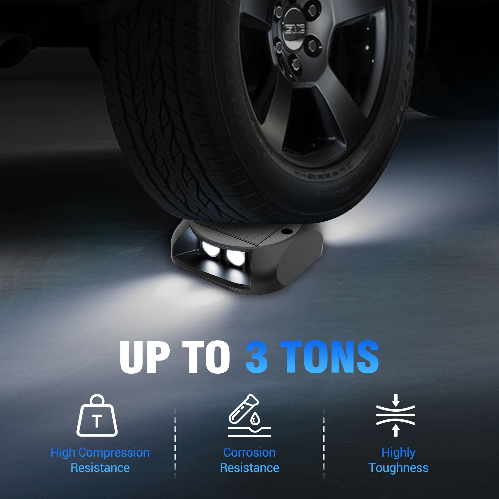 Quntis Solar Deck Lights Outdoor. Two-Way LED Blue Light Ground Lights. IP65 Waterproof Dusk to Dawn Lighting for Pathway. Step. Driveway and Garden - Image 3