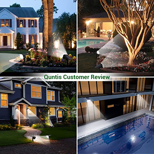 Quntis Cold White Solar Spotlights. 2 in 1 Adjustable Landscape Lighting. IP65 Waterproof LED Wall and Ground Lights for Garden - Image 3
