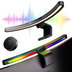 Quntis Curved Monitor Light Bar IM Music Sync 45 cm (17.7 inch) Black. Wireless Dual Control With 13 Modes RGB Backlight. Adjustable Color Temperature And Brightness. Eye Caring No Glare Lamp For Immersive Gaming And Office