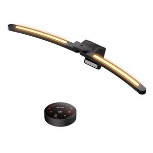 Quntis Curved Monitor Light Bar Glow 66 cm (26 inch) Black. Foldable Dual Head For Curved Screens. Wireless Remote With Ambient Warm Backlight. Eye Caring Stepless Dimmable LED Screen Lamp