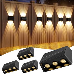 Quntis RGBCW Solar Fence Lights. Up and Down IP65 Waterproof Lighting. Professional Vertical Lighting for Outdoor Fence and Yard