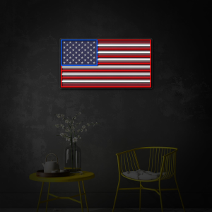 American Flag LED Neon Sign Patriotic Wall Light with Lighting Modes. Perfect for Independence Day. Veterans & USA Home Decor