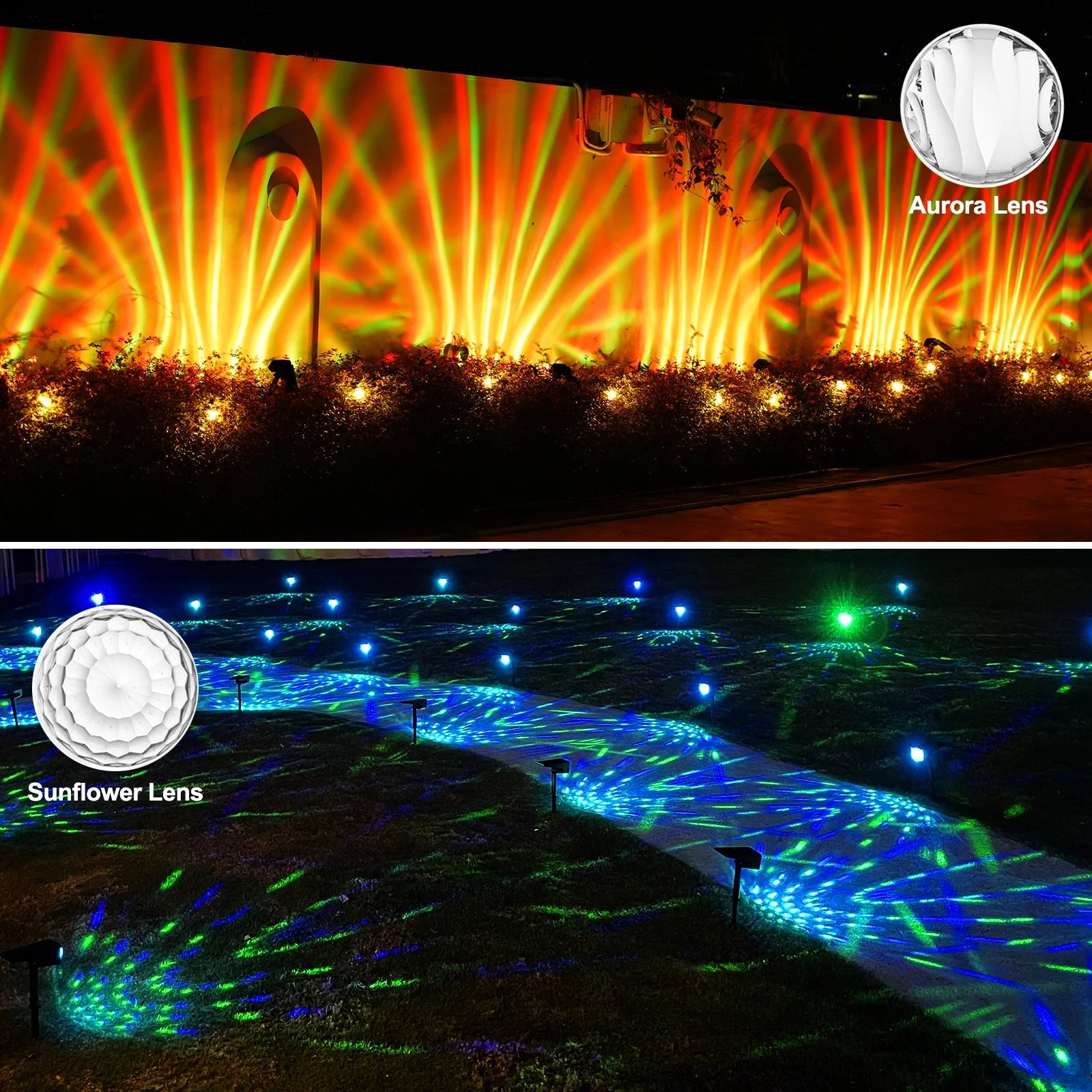 Quntis RGB Color Changing Solar Spotlights. Decorative IP65 Waterproof Landscape Lighting for Garden and Yard - Image 8