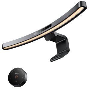 Quntis Curved Monitor Light Bar Focus 45 cm (17.7 inch) Black. with Remote Control and Touch. Smart Auto Dimming. Stepless Dimmable Eye Caring No Glare Screenbar. Fit for Various Monitors