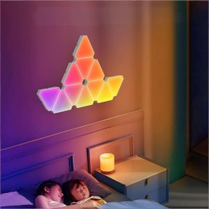 Triangle Wall LED Panels Lights.Triangle Lights.LED Light Panels.Smart RGBIC Gaming Lights for Gaming Setup. Music Sync for Gaming Room