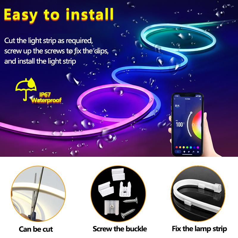 RGBIC Neon LED Rope Lights with Remote. App & Voice Control ? Flexible. IP65 Waterproof for Indoor & Outdoor Decor - Image 2